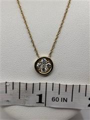 18' Diamond Necklace 4 Diamonds .16 Carat T.W. 10K Yellow Gold 2g